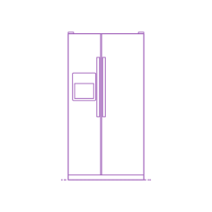 Fixtures Refrigerators Two Door French Side By Side Vinyl Svg File, Free Vectors File